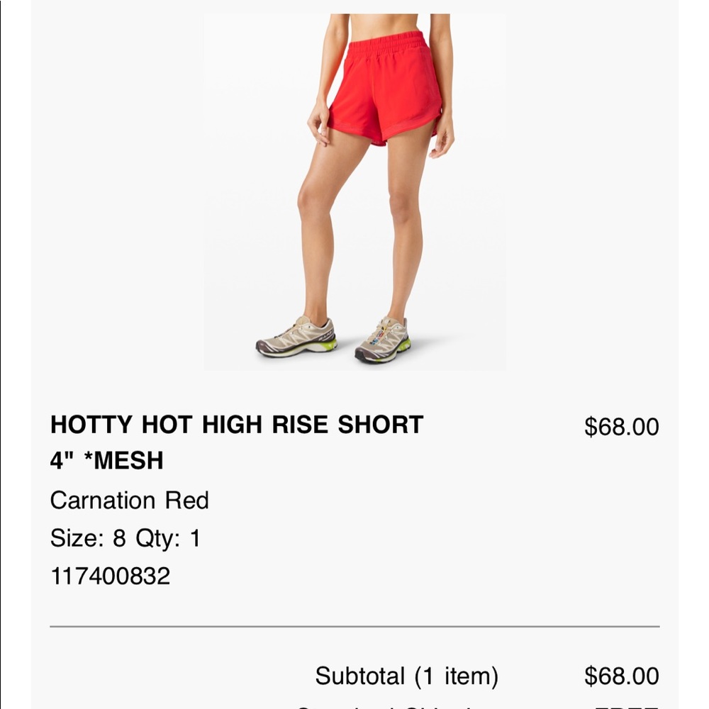 Lululemon shorty Hot Shorts Mesh 4”